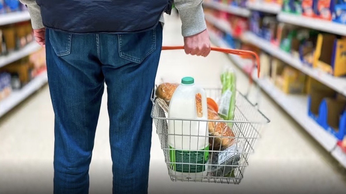 Carrello della spesa con frutta e verdura: aumenti dei prezzi legati alla guerra in Iran