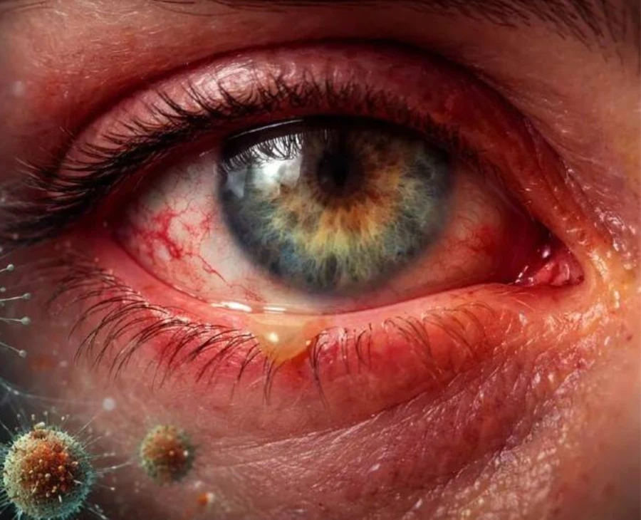 Sintomi oculari del CMNV: infiammazione e aumento della pressione intraoculare