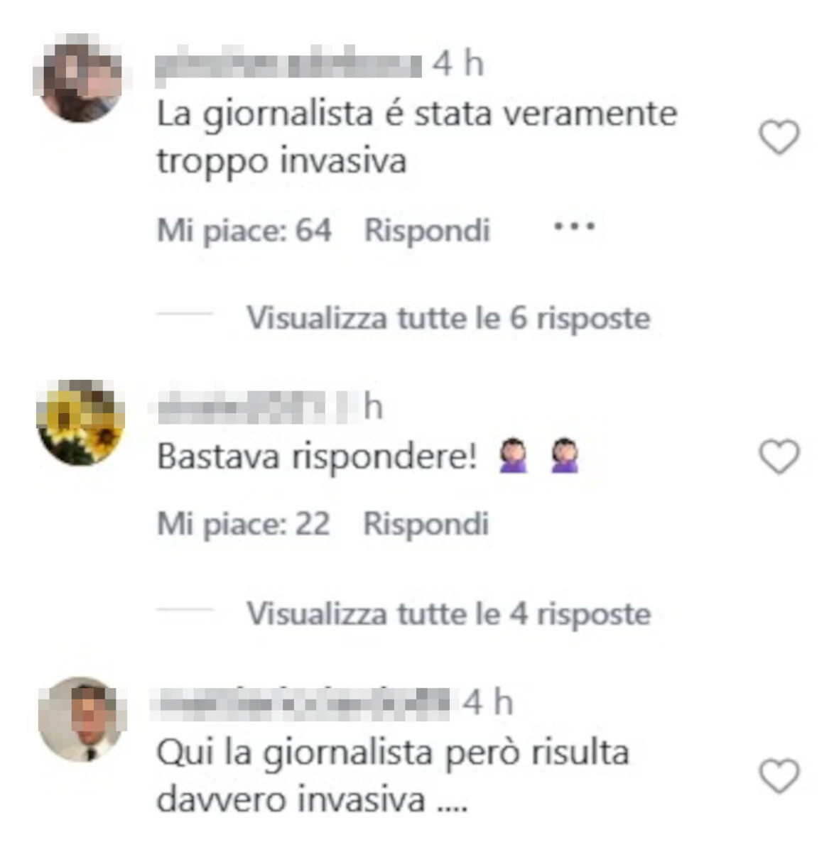 Commenti del pubblico online sulla lite durante il servizio di È sempre Cartabianca