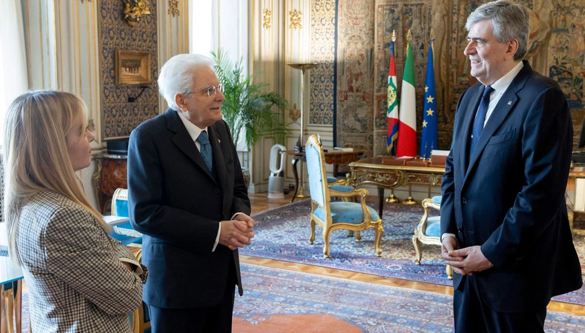 Gianmarco Mazzi con Giorgia Meloni
