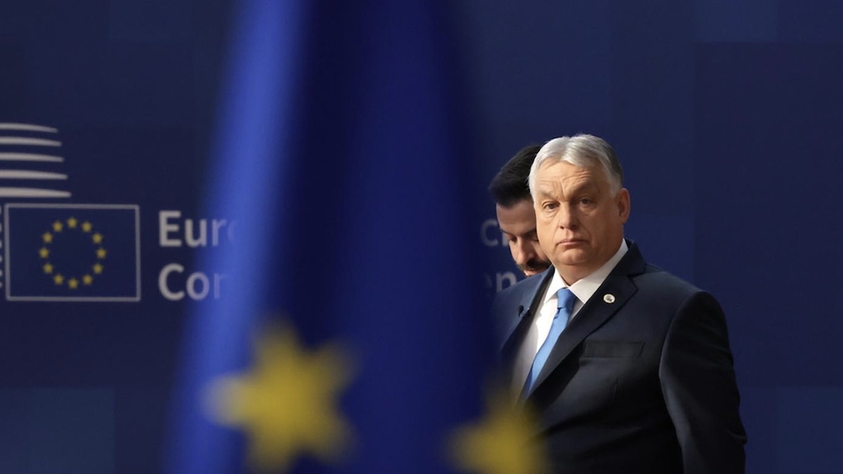 Viktor Orbán durante un intervento pubblico in Ungheria