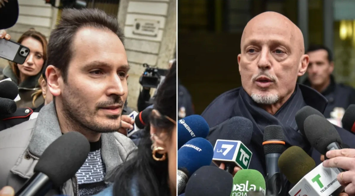 Schermata dalla trasmissione con il confronto sul caso Garlasco