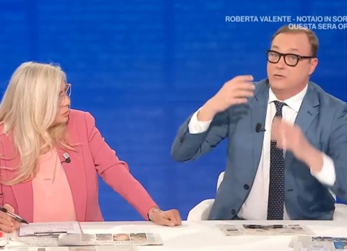 Tommaso Cerno durante l’approfondimento televisivo su Garlasco