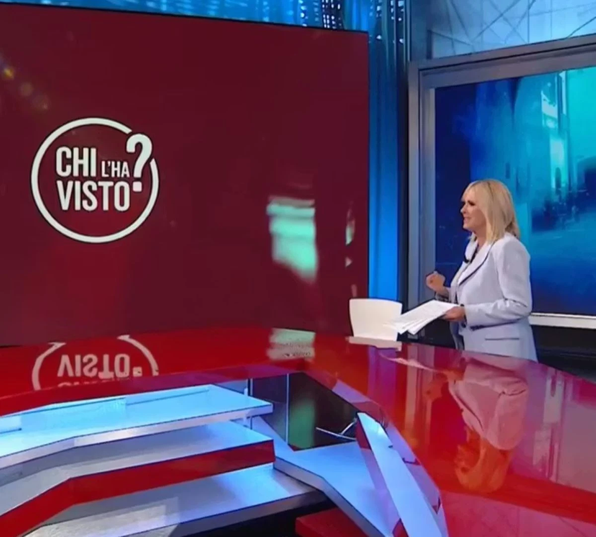 Studio televisivo di Chi l’ha visto? su Rai 3