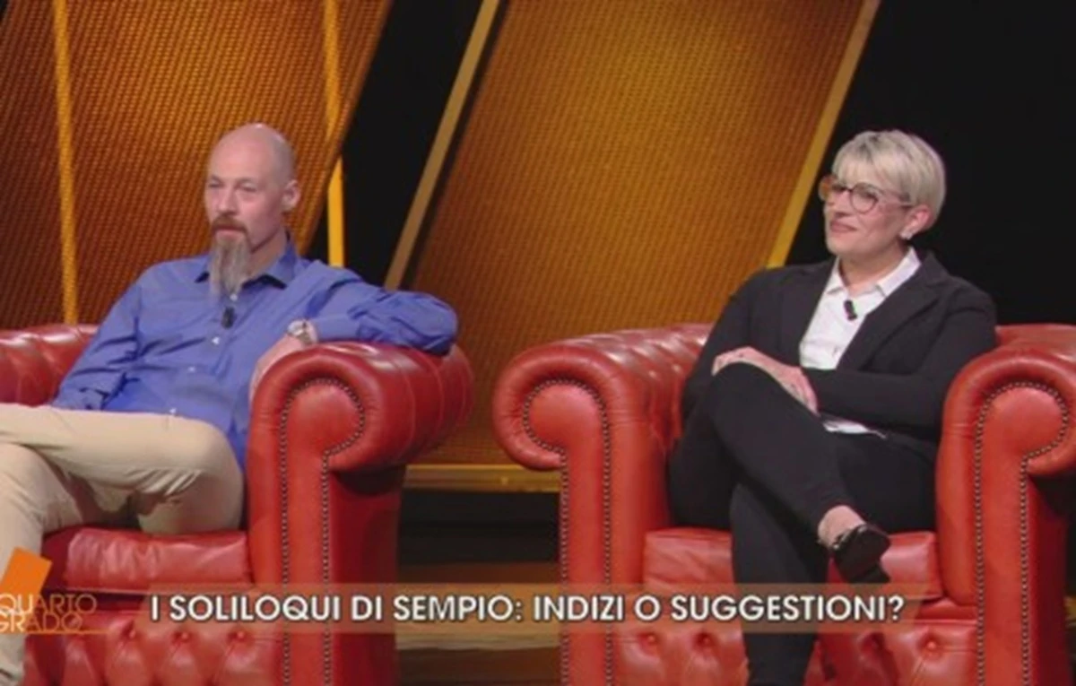 Mirko Crepaldi in studio a Quarto Grado durante il confronto sul caso Garlasco