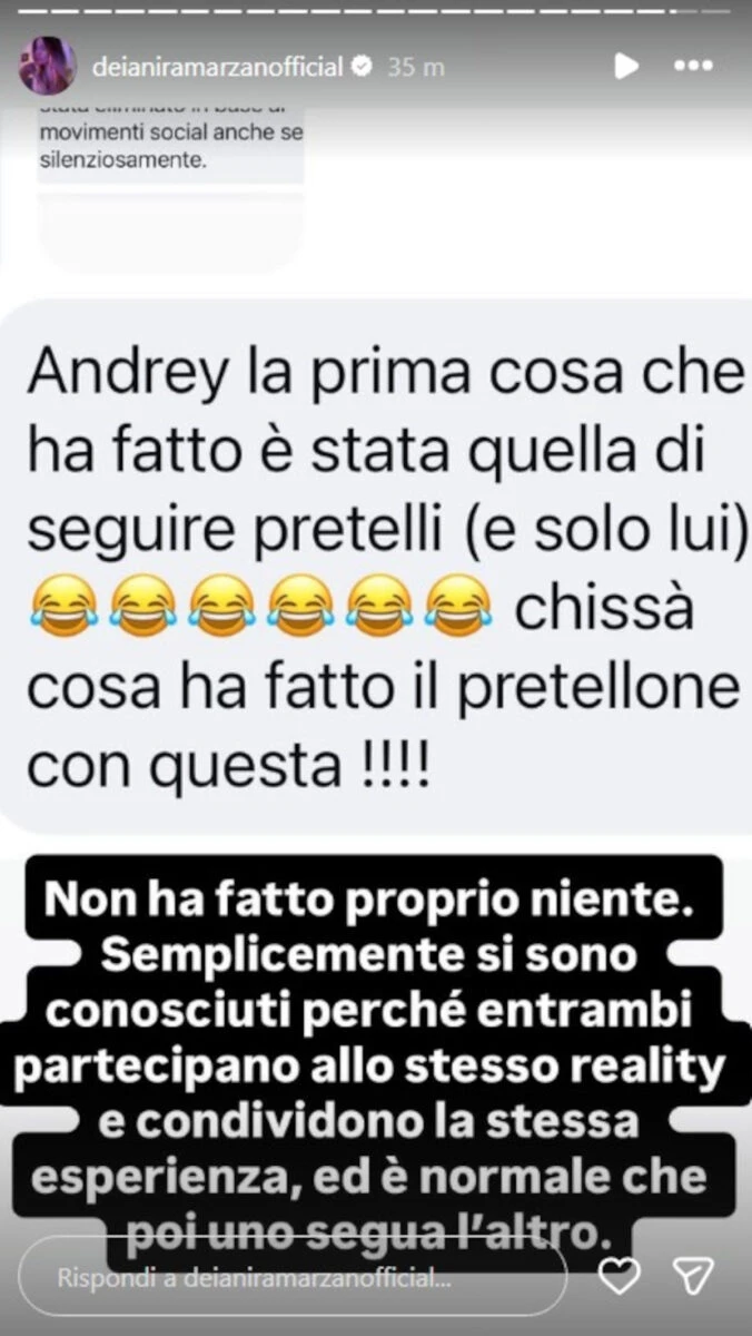Secondo screenshot delle Instagram Stories di Deianira Marzano