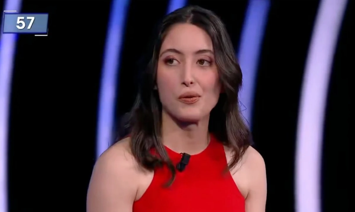 Anthea durante la puntata de La Ruota della Fortuna