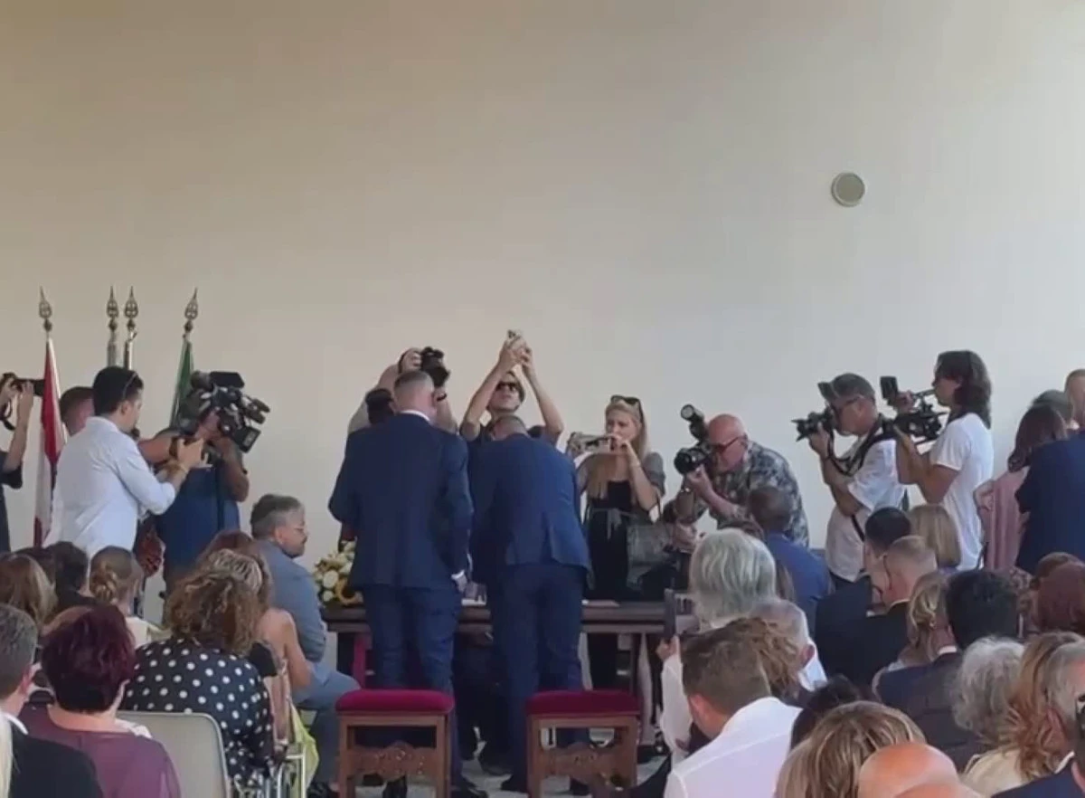 Alessandro Basso e Loris Bazzo insieme dopo la cerimonia