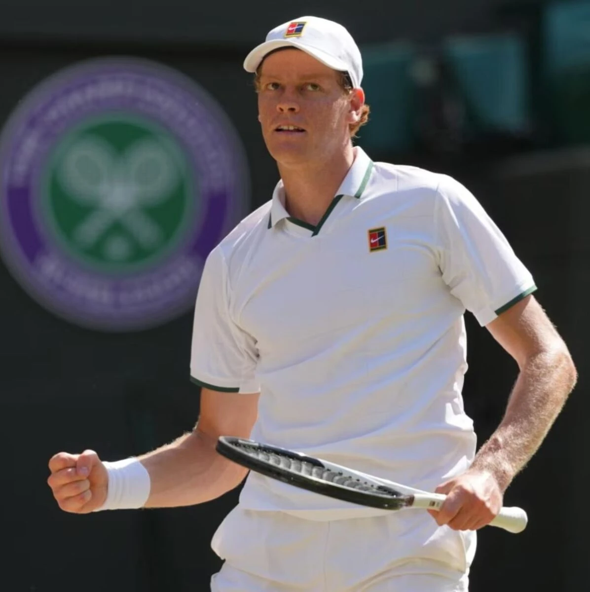 Jannik Sinner durante il torneo di Wimbledon